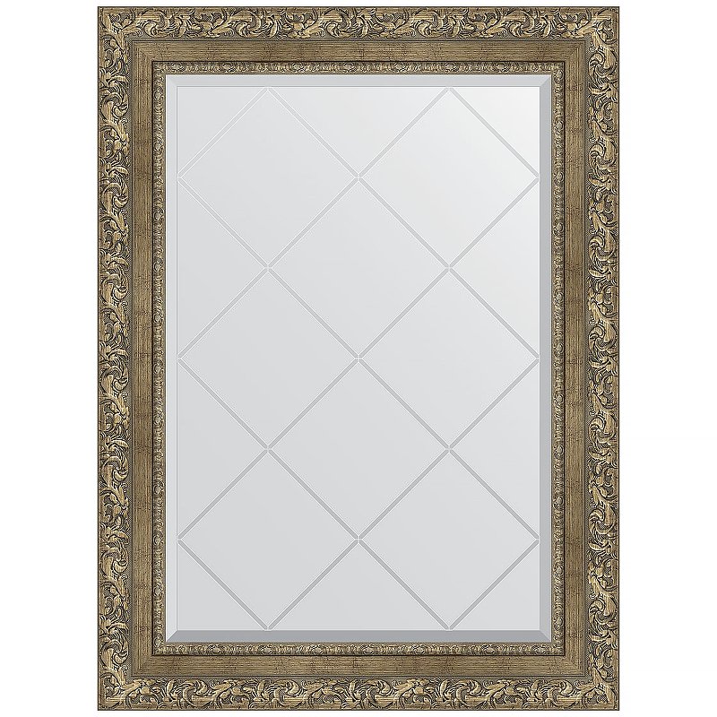 Зеркало Evoform Exclusive-G 87х65 BY 4102 с гравировкой в багетной раме - Виньетка античная латунь 85 мм