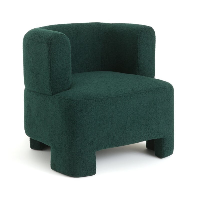 Кресло из ткани букле маленькая модель Darrel единый размер зеленый