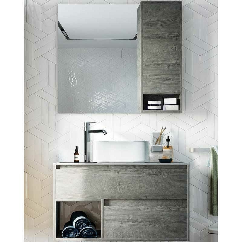 Комплект мебели для ванной STWORKI Карлстад 90 427900 подвесной Дуб рошелье