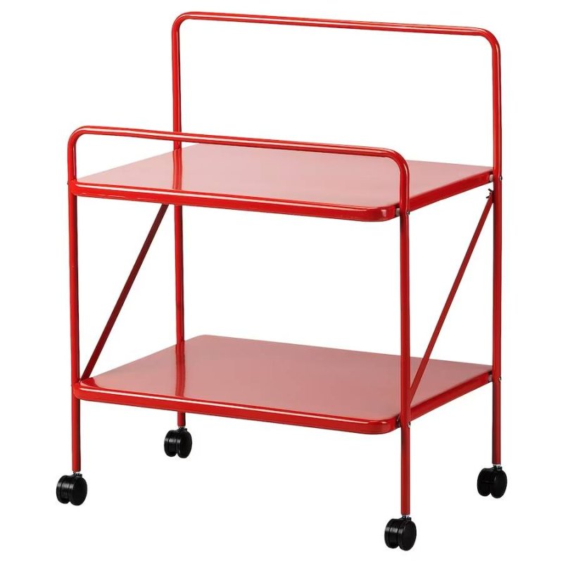 Столик на колесах Ikea Jarlasa, красный