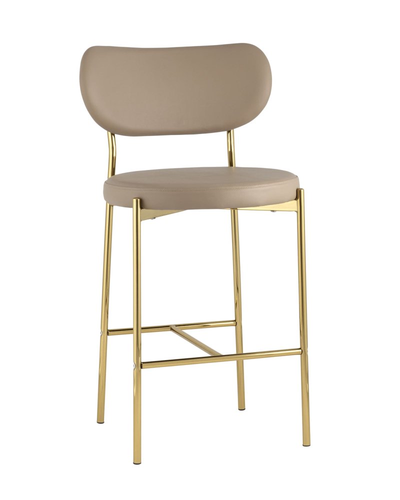 Барный стул «Барбара» Бежевая, золотые ножки