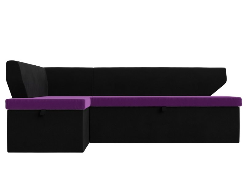 Кухонный угловой диван Омура Левый Фиолетовый, Черный, ЛДСП