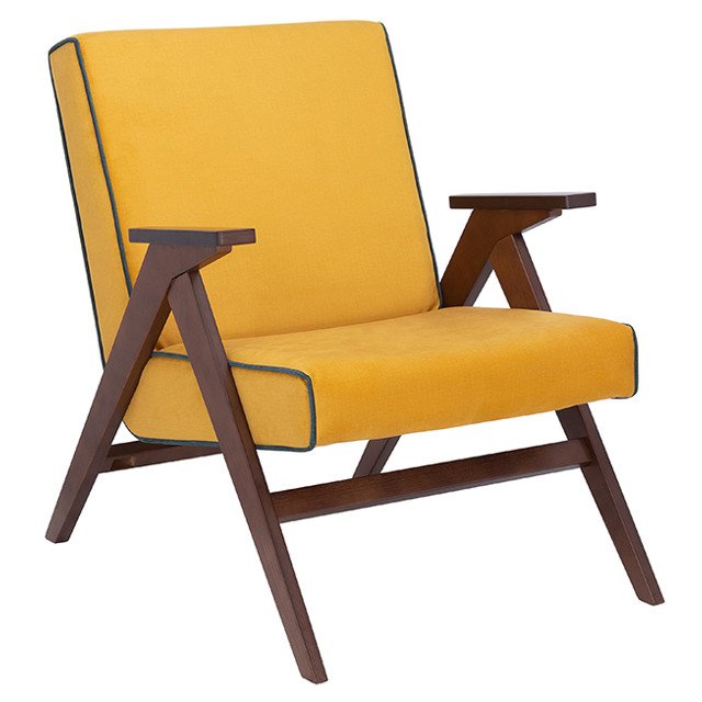 кресло Вест 590x800x820мм орех/желтый/зеленый