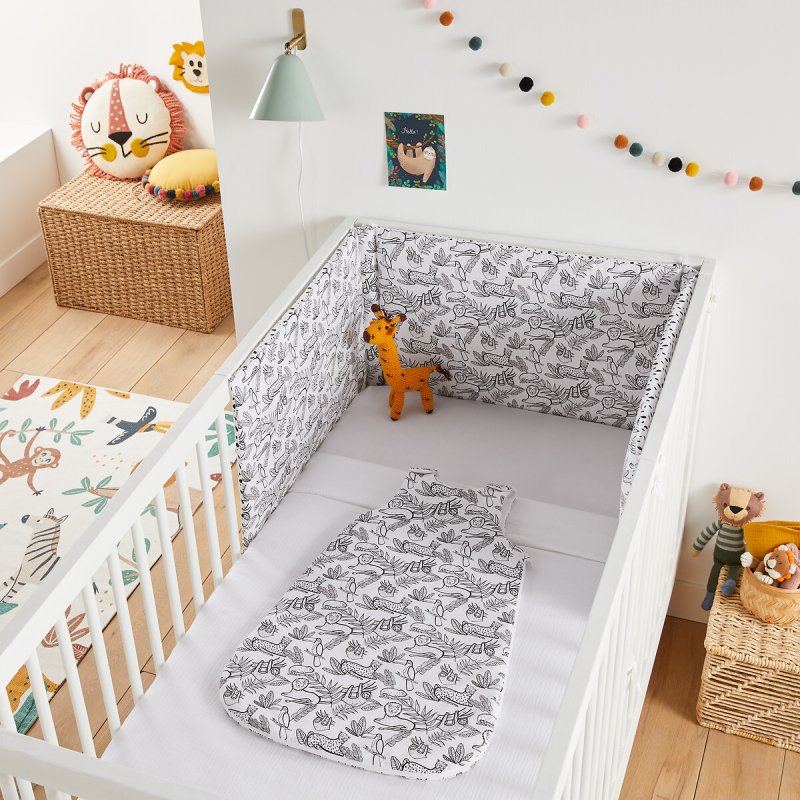 Бортики Для детской кроватки из хлопоковой перкали 360 x 40 см белый