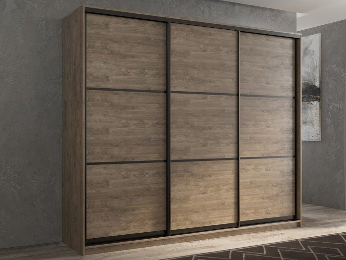 Шкафы РВ-Мебель купе 3-х дверный Кааппи 4 210х60 см (Дуб Харбор Эспрессо)