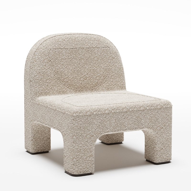 Кресло Terry в ткани под овечью шерсть белое единый размер белый
