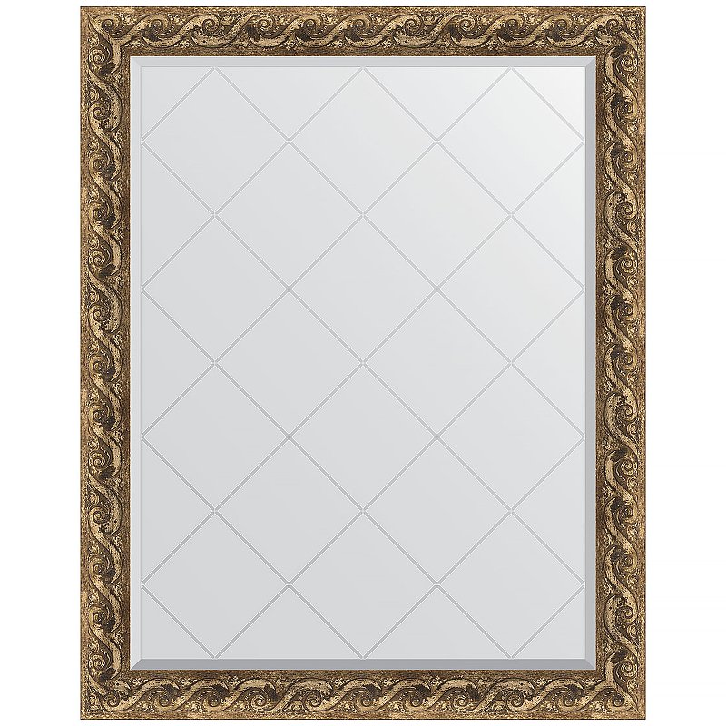Зеркало Evoform Exclusive-G 121х96 BY 4356 с гравировкой в багетной раме - Фреска 84 мм