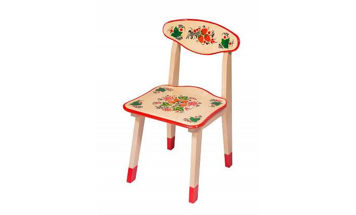 Детские столы и стулья Хохлома Стул детский с художественной росписью ягода/цветок
