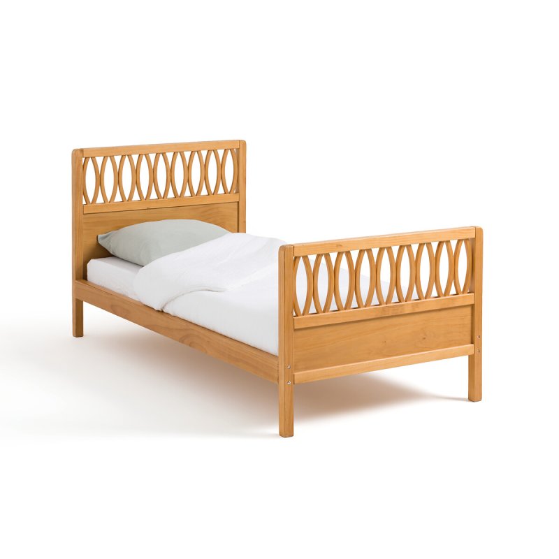 Кровать LaRedoute Кровать В винтажном стиле с сеткой Malu 90 x 190 см каштановый