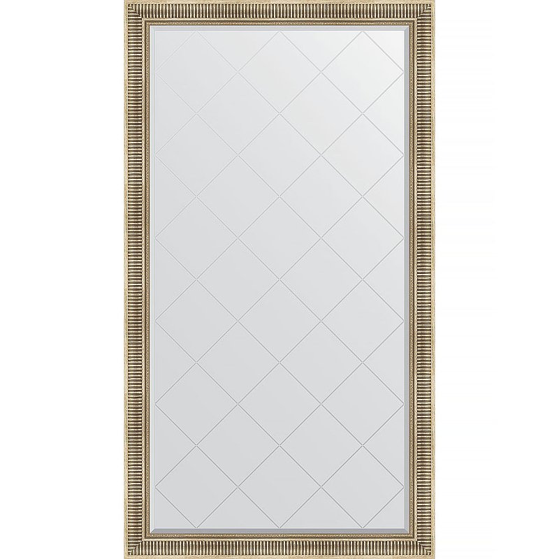 Зеркало Evoform Exclusive-G Floor 202х112 BY 6361 с гравировкой в багетной раме – Серебряный акведук 93 мм