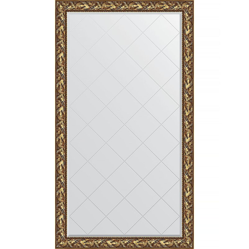 Зеркало Evoform Exclusive-G Floor 203х114 BY 6364 с гравировкой в багетной раме – Византия золото 99 мм