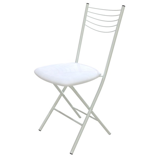 стул складной СИГМА 535х405х850мм белый искуственная кожа/металл