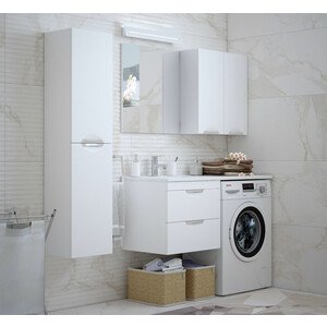 Мебель для ванной Corozo Алиот 120 левая, подвесная, под стиральную машину, с усиленным кронштейном, белая