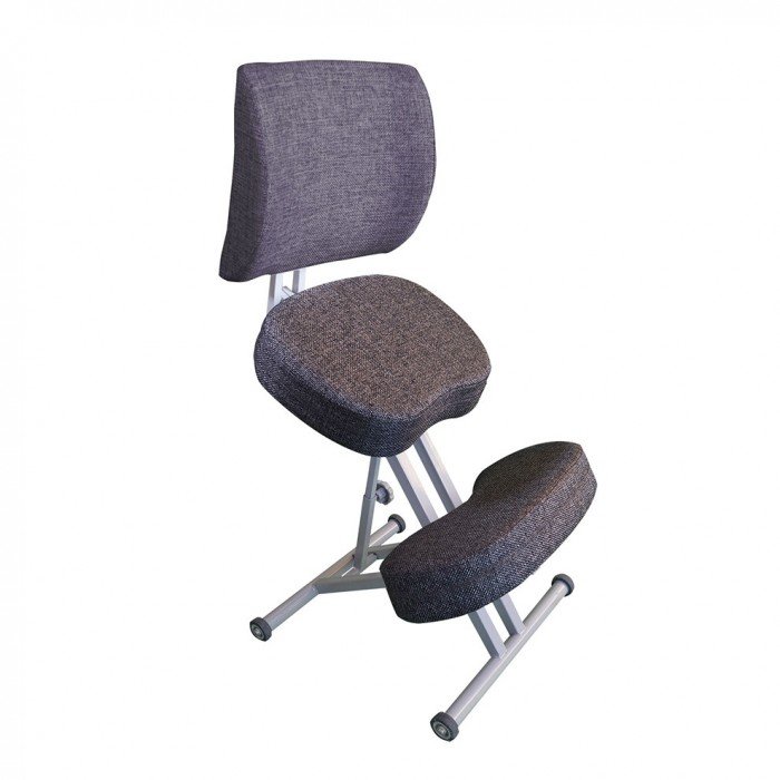Кресла и стулья Олимп Коленный стул со спинкой и повышенной мягкостью СК2-2 (серый корпус)