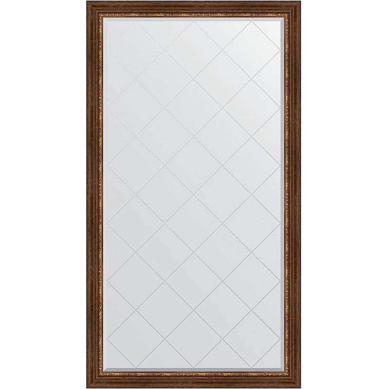 Зеркало Evoform Exclusive-G Floor 201х111 BY 6359 с гравировкой в багетной раме – Римская бронза 88 мм