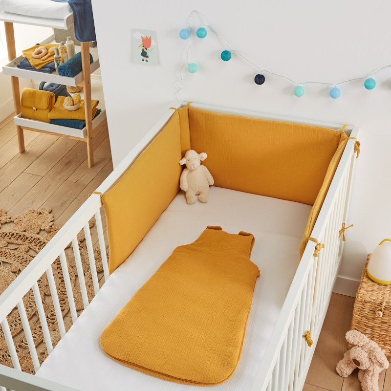 Бампер LaRedoute Бампер Для детской кроватки из хлопчатобумажной газовой ткани Kumla 360 x 40 см желтый