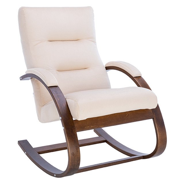 кресло-качалка Leset Милано 685x800x1000мм орех текстура/бежевый