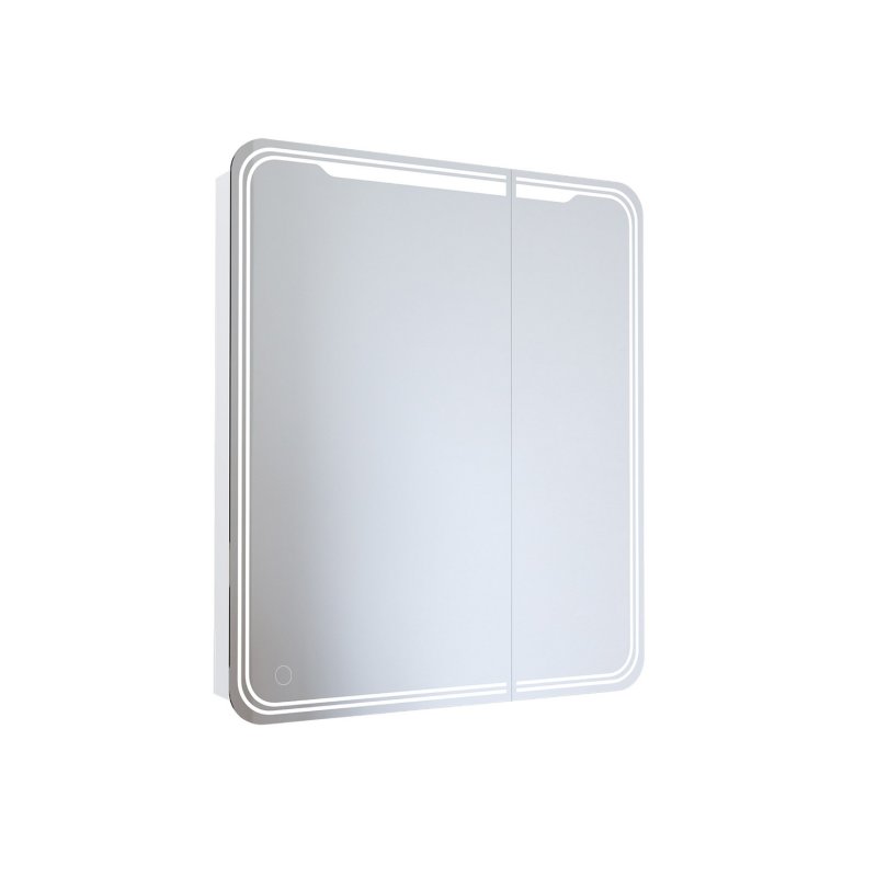 Зеркало шкаф ВИКТОРИЯ 700*800 (ШВ) 2 створки, левый, сенсорный выкл, светодиодная подсветка