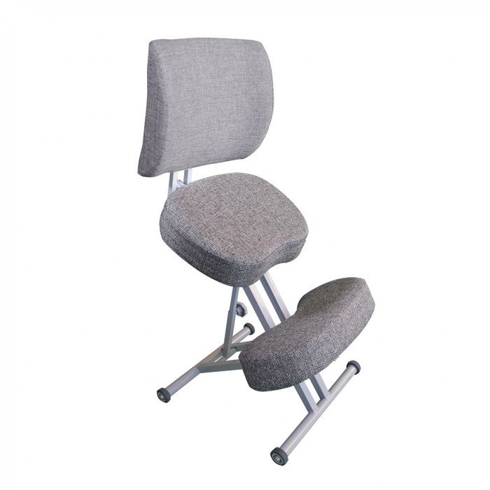 Кресла и стулья Олимп Коленный стул со спинкой и повышенной мягкостью СК2-2 (серый корпус)