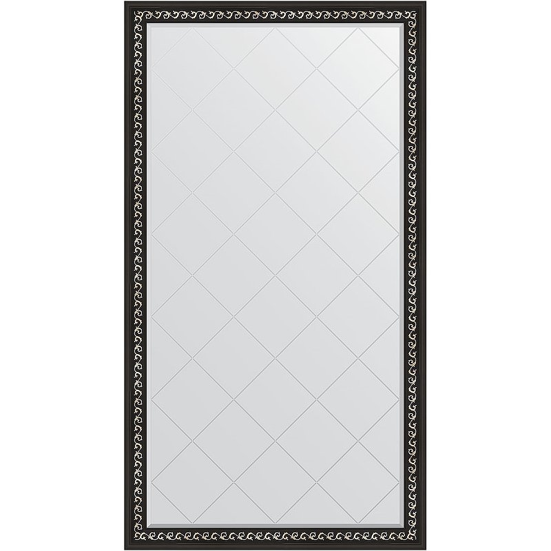 Зеркало Evoform Exclusive-G Floor 199х110 BY 6348 с гравировкой в багетной раме - Черный ардеко 81 мм