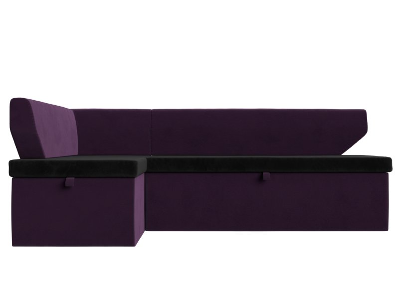 Кухонный угловой диван Омура Левый Черный, Фиолетовый, ЛДСП