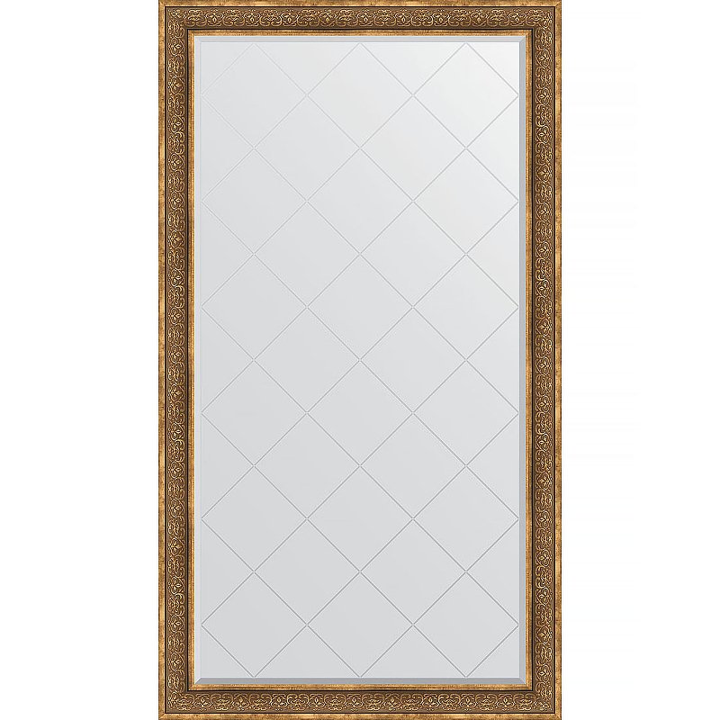 Зеркало Evoform Exclusive-G Floor 204х114 BY 6371 с гравировкой в багетной раме – Вензель бронзовый 101 мм