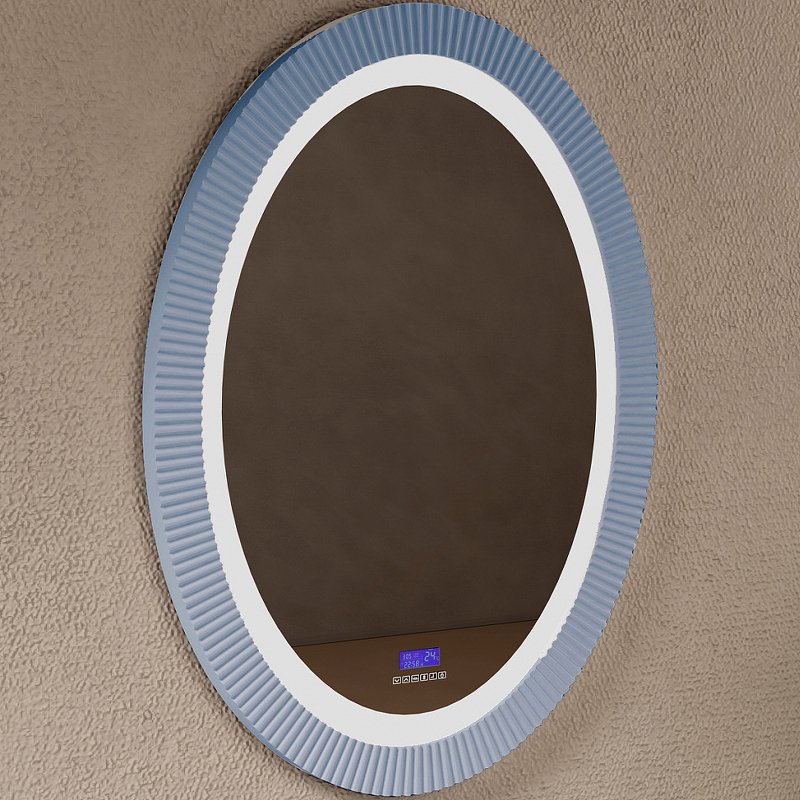 Зеркало Abber Stein 60 AS6601Blau с подсветкой Голубое с многофункциональной панелью