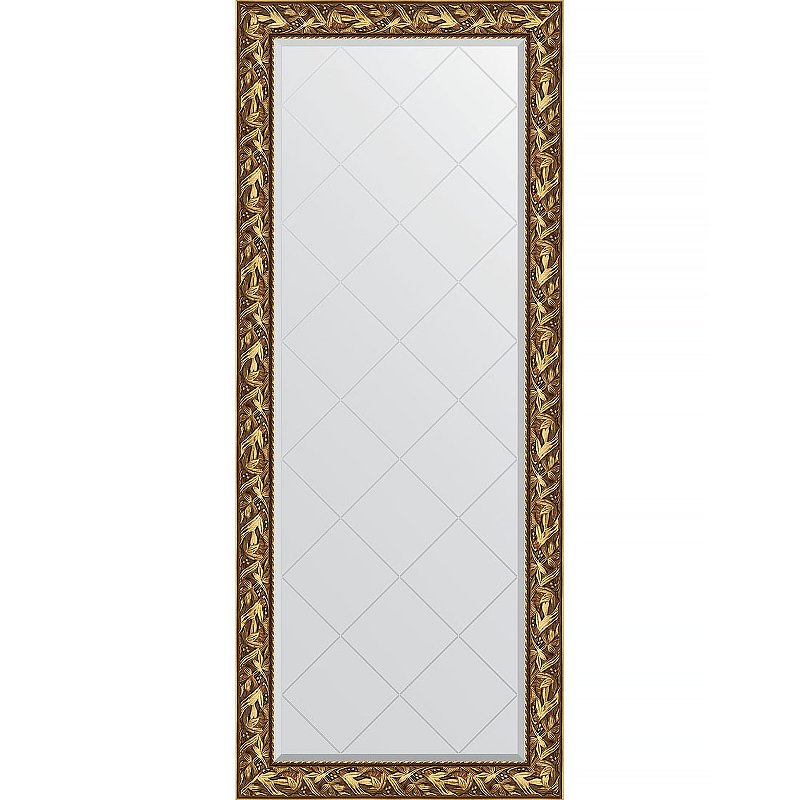 Зеркало Evoform Exclusive-G Floor 203х84 BY 6324 с гравировкой в багетной раме – Византия золото 99 мм