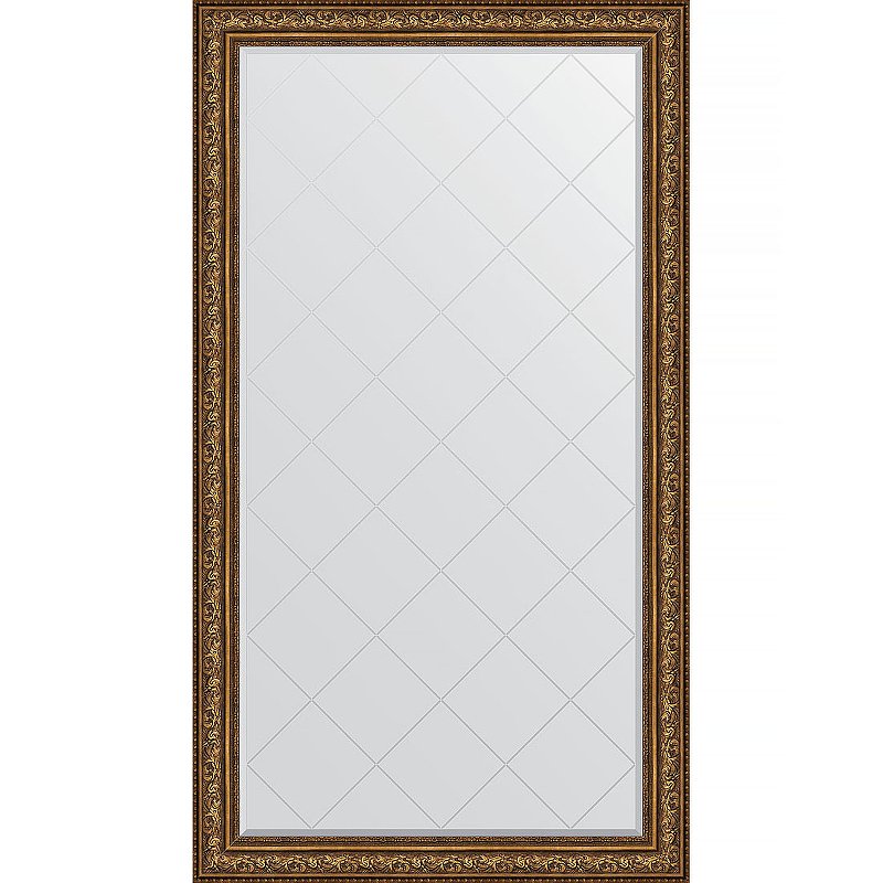 Зеркало Evoform Exclusive-G Floor 205х115 BY 6377 с гравировкой в багетной раме – Виньетка состаренная бронза 109 мм