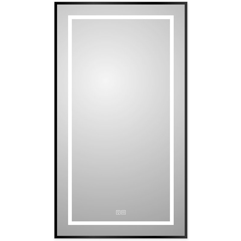 Зеркало BelBagno Kraft 50 SPC-KRAFT-500-900-LED-TCH-WARM-NERO с подсветкой Черное с сенсорным выключателем и подогревом