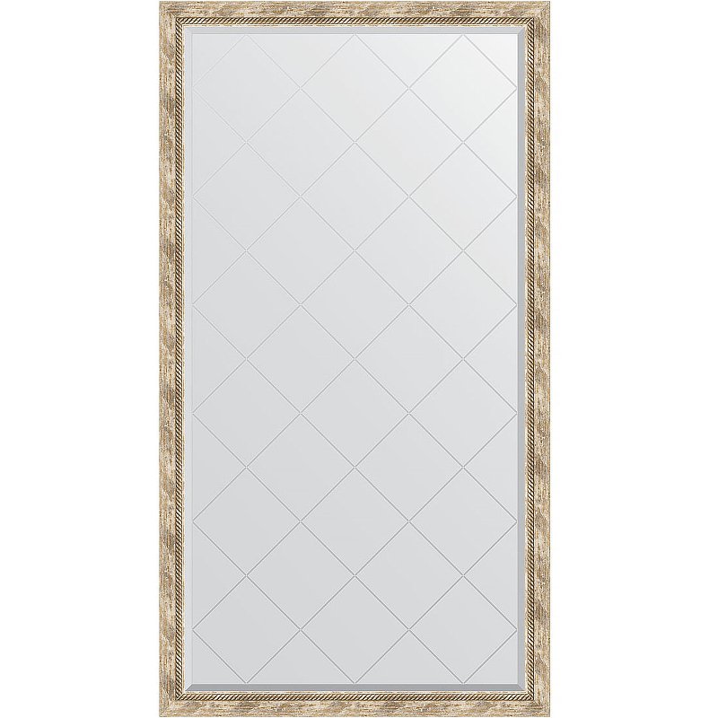 Зеркало Evoform Exclusive-G Floor 198х108 BY 6344 с гравировкой в багетной раме – Прованс с плетением 70 мм