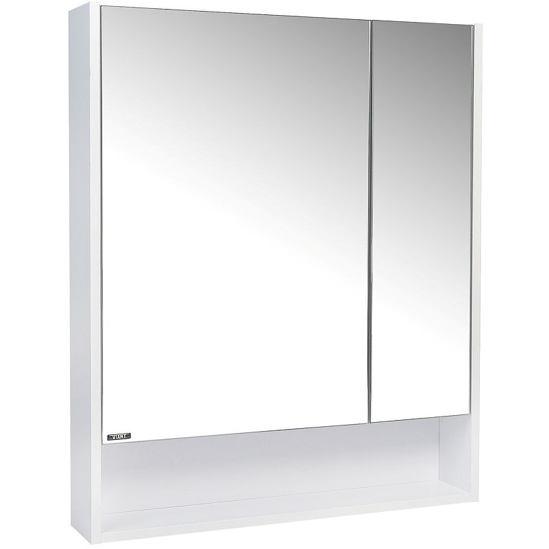 Зеркальный шкаф VIANT Мальта 70 VMAL70BEL-ZSH Белый шелк