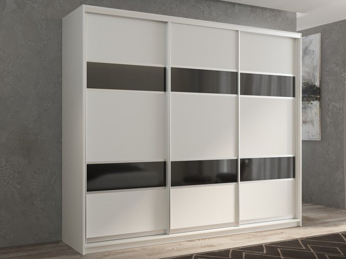 Шкафы РВ-Мебель купе 3-х дверный Кааппи 210х60 см (Белый бриллиант)