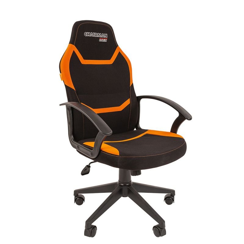 Кресло Chairman game 9 ткань черно/оранжевый