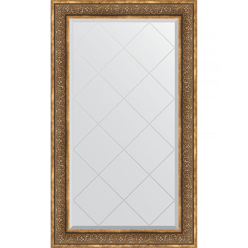 Зеркало Evoform Exclusive-G 134х79 BY 4249 с гравировкой в багетной раме - Вензель бронзовый 101 мм